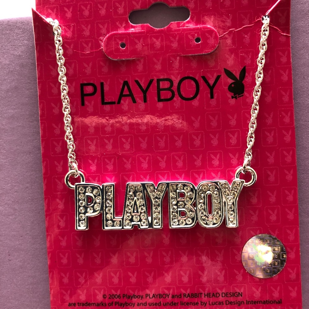 PLAYBOY Silver Necklace with Crystal Accents